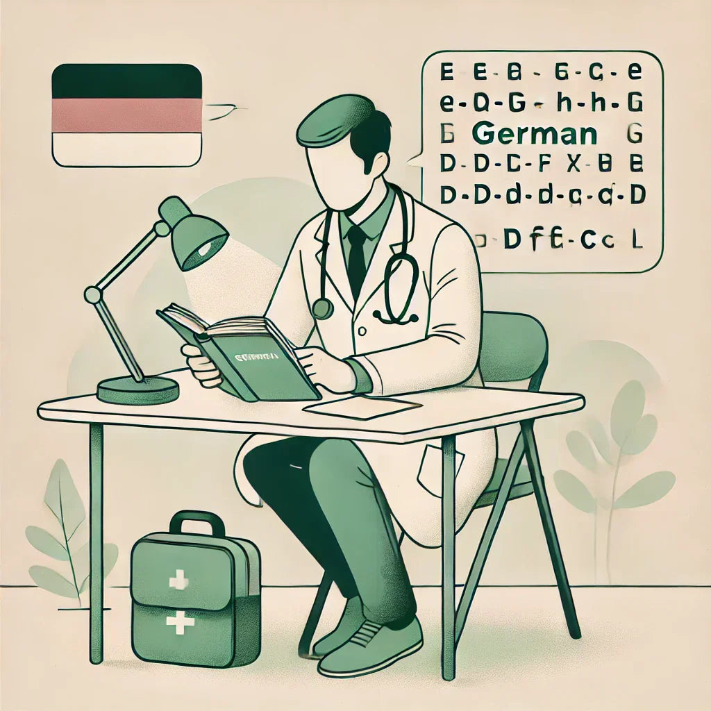 foreign doctor learning medical german for the FSP exam necessary for obtaining a medical residency in germany
